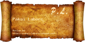 Paksi Laborc névjegykártya